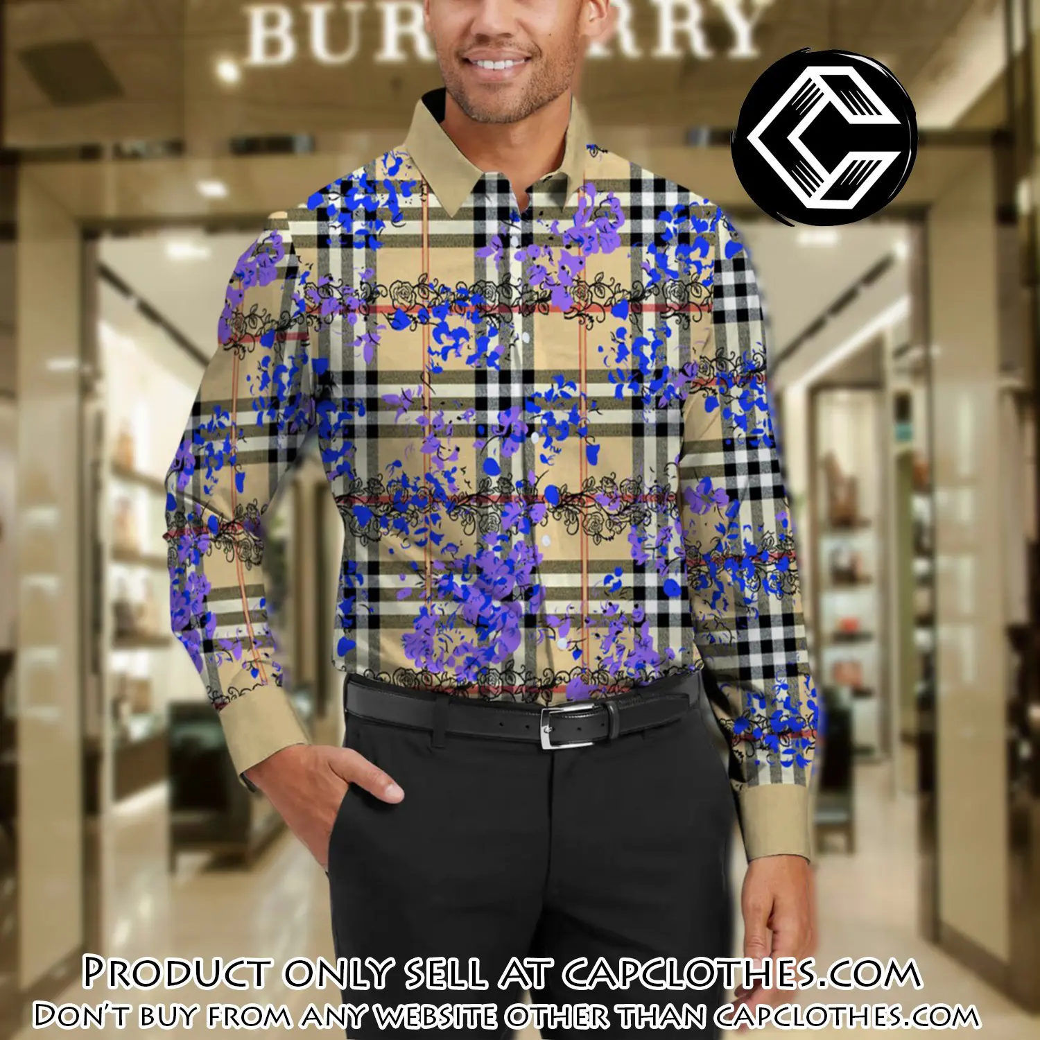 Burberry long sleeves button down shirt for elegant men lsb1002 cc0451024